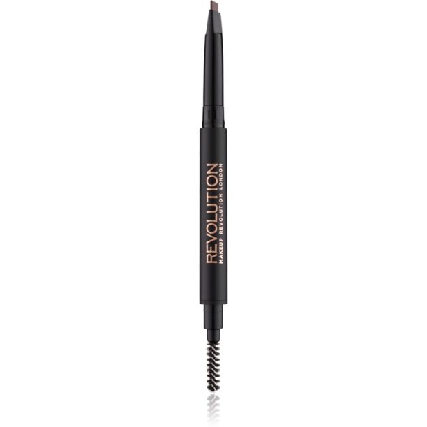 Makeup Revolution Duo Brow Definer прецизен молив за вежди цвят Medium Brown 0.15 гр.