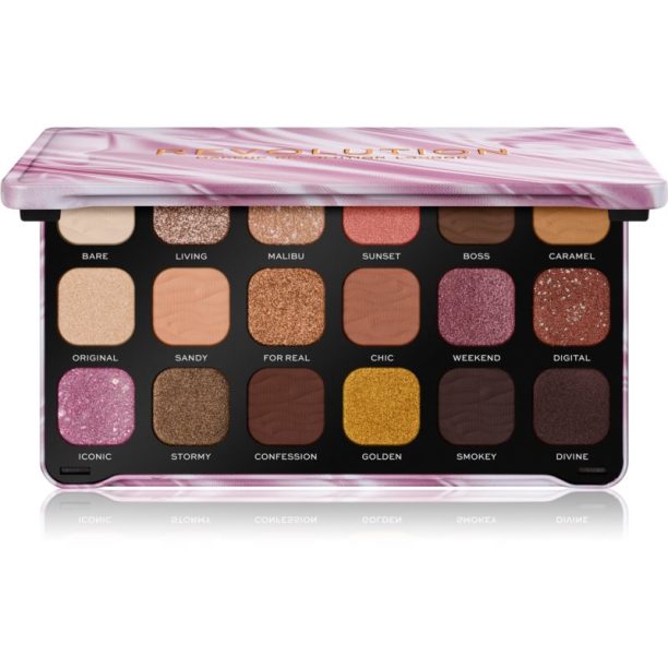 Makeup Revolution Forever Flawless палитра от сенки за очи цвят Nude Silk 18 x 1.1 гр.