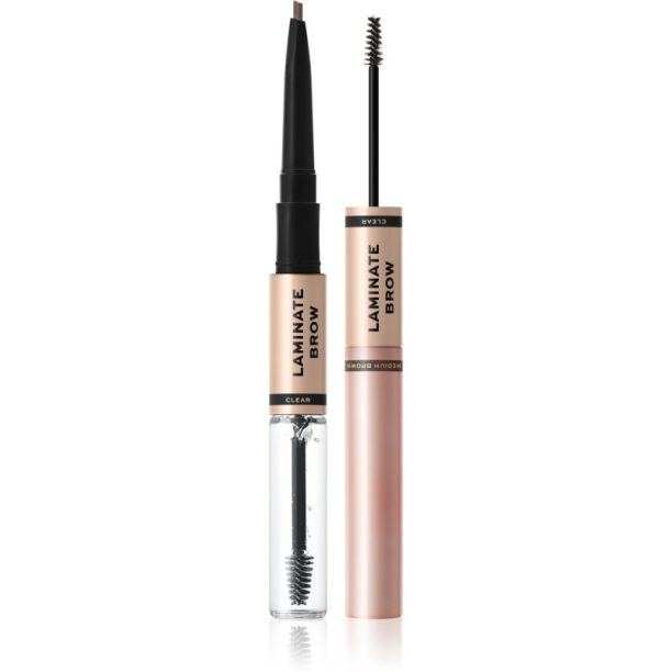 Makeup Revolution Laminate Brow молив и гел за вежди цвят Medium Brown 2.1 гр.