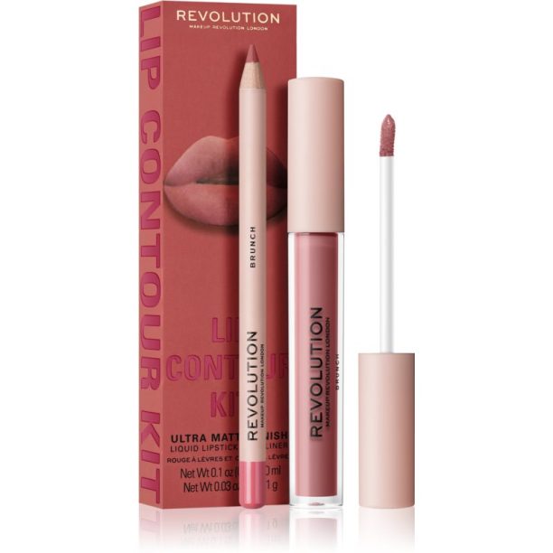 Makeup Revolution Lip Contour Kit комплект за устни цвят Brunch на ниска цена