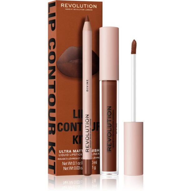 Makeup Revolution Lip Contour Kit комплект за устни цвят D. на ниска цена