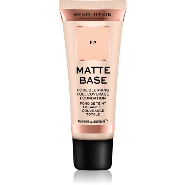 Makeup Revolution Matte Base фон дьо тен цвят F2 28 мл.