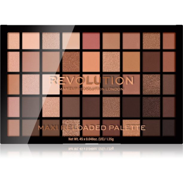 Makeup Revolution Maxi Reloaded Palette палитра с прахообразни сенки за очи цвят Ultimate Nudes 45x1.35 гр.