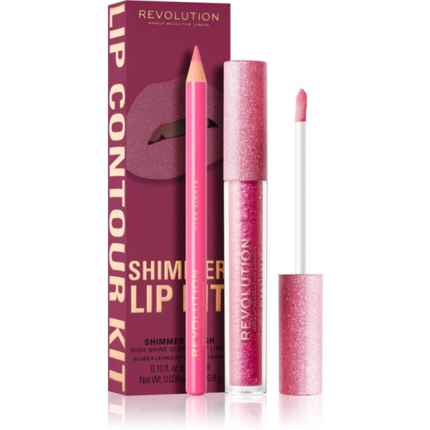 Makeup Revolution Ultimate Lights комплект за устни с блясък цвят Pink Lights на ниска цена