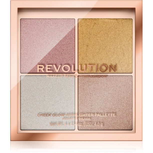 Makeup Revolution Ultimate Lights палитра хайлайтъри цвят Cheek Glow 16 гр.