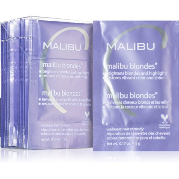 Malibu C Wellness Hair Remedy Malibu Blondes Интензивна грижа за блонд коса и коса с кичури 12x5 гр.