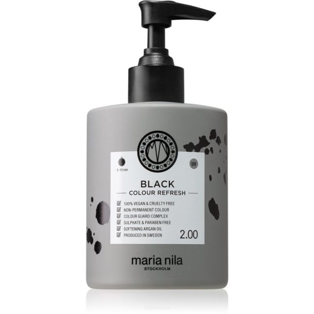 Maria Nila Colour Refresh Black нежна подхранваща маска без перманентни цветови пигменти издържа 4 – 10 измивания 2.00 300 мл. на ниска цена