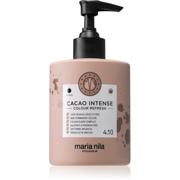 Maria Nila Colour Refresh Cacao Intense нежна подхранваща маска без перманентни цветови пигменти издържа 4 – 10 измивания 4.10 300 мл. на ниска цена