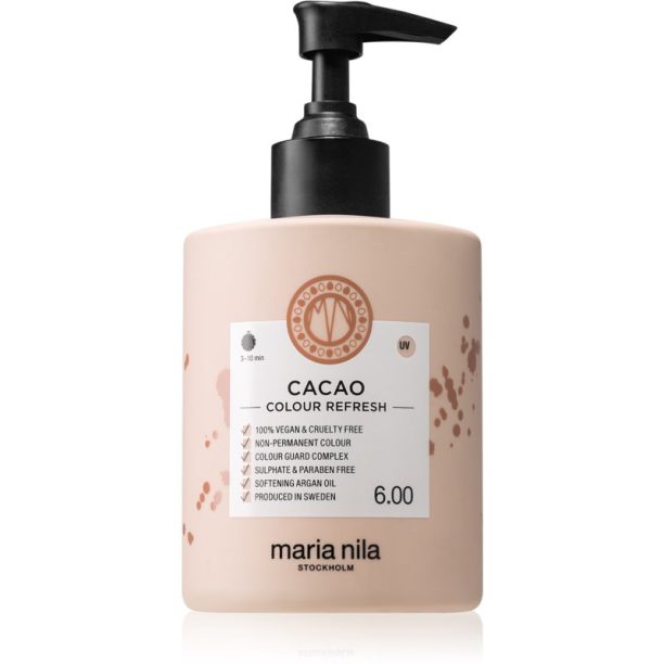 Maria Nila Colour Refresh Cacao нежна подхранваща маска без перманентни цветови пигменти издържа 4 – 10 измивания 6.00 300 мл. на ниска цена