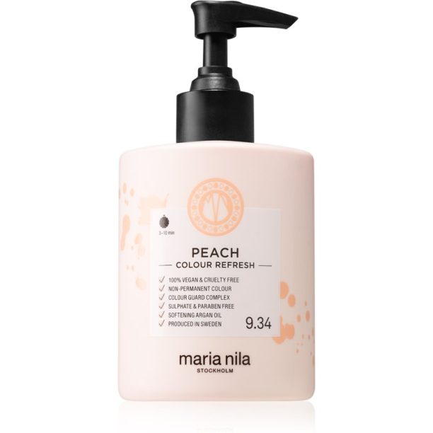 Maria Nila Colour Refresh Peach нежна подхранваща маска без перманентни цветови пигменти издържа 4 – 10 измивания 9.34 300 мл. на ниска цена