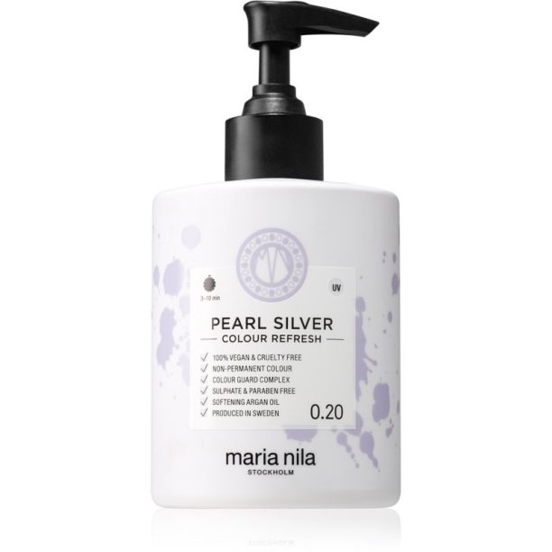 Maria Nila Colour Refresh Pearl Silver нежна подхранваща маска без перманентни цветови пигменти издържа 4 – 10 измивания 0.20 300 мл. на ниска цена