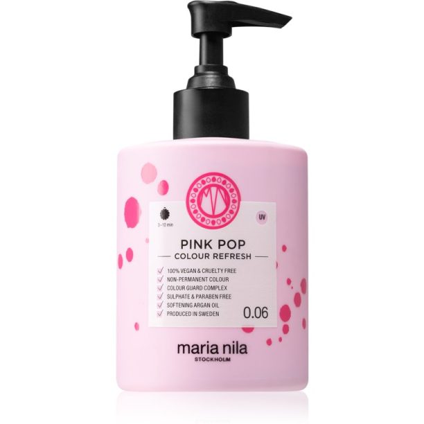 Maria Nila Colour Refresh Pink Pop нежна подхранваща маска без перманентни цветови пигменти издържа 4 – 10 измивания 0.06 300 мл. на ниска цена