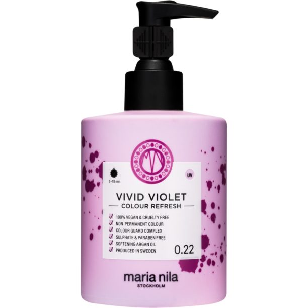 Maria Nila Colour Refresh Vivid Violet нежна подхранваща маска без перманентни цветови пигменти издържа 4 – 10 измивания 0.22 300 мл. на ниска цена