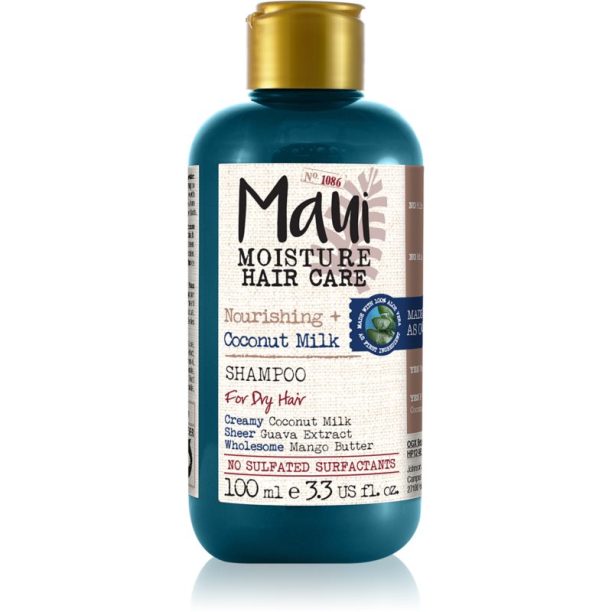 Maui Moisture Nourish & Moisture + Coconut Milk хидратиращ шампоан за суха коса 100 мл.