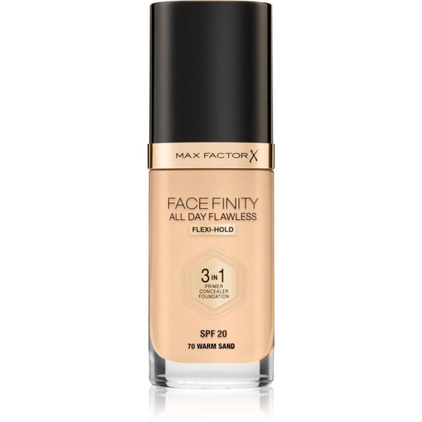 Max Factor Facefinity All Day Flawless дълготраен фон дьо тен SPF 20 цвят 70 Warm Sand 30 мл. на ниска цена