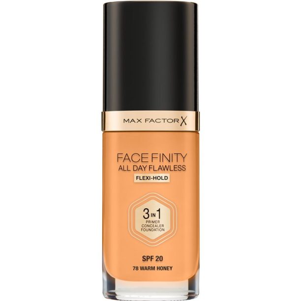 Max Factor Facefinity All Day Flawless дълготраен фон дьо тен SPF 20 цвят 78 Warm Honey 30 мл.