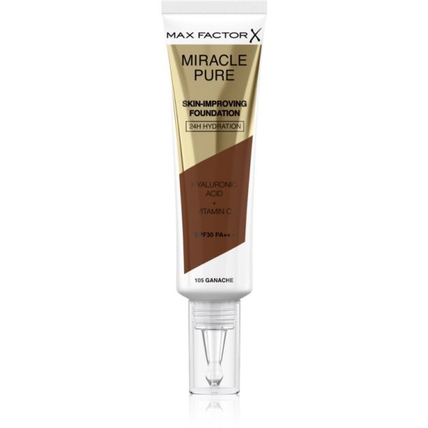 Max Factor Miracle Pure Skin дълготраен фон дьо тен SPF 30 цвят 105 Ganache 30 мл.