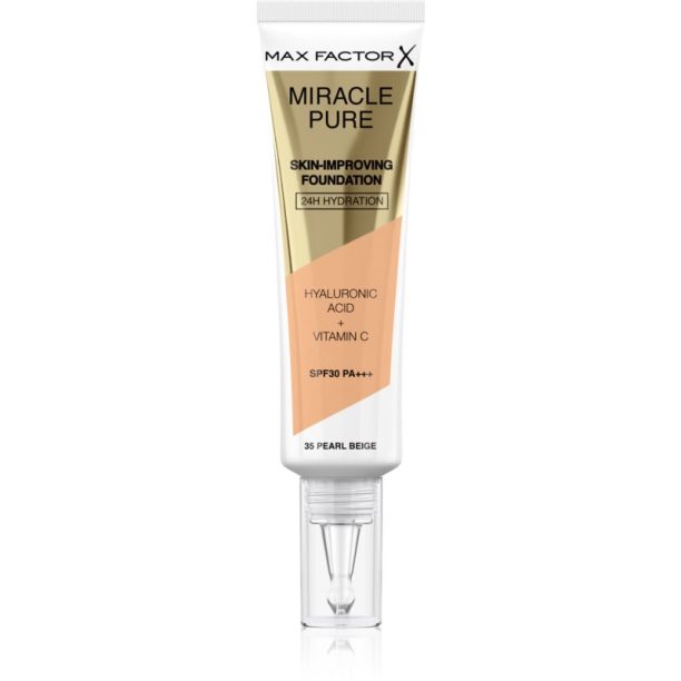 Max Factor Miracle Pure Skin дълготраен фон дьо тен SPF 30 цвят 35 Pearl Beige 30 мл.