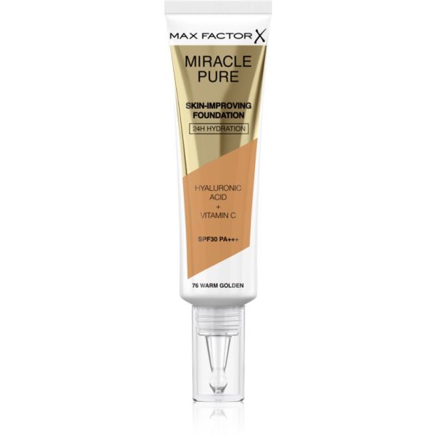 Max Factor Miracle Pure Skin дълготраен фон дьо тен SPF 30 цвят 76 Warm Golden 30 мл.