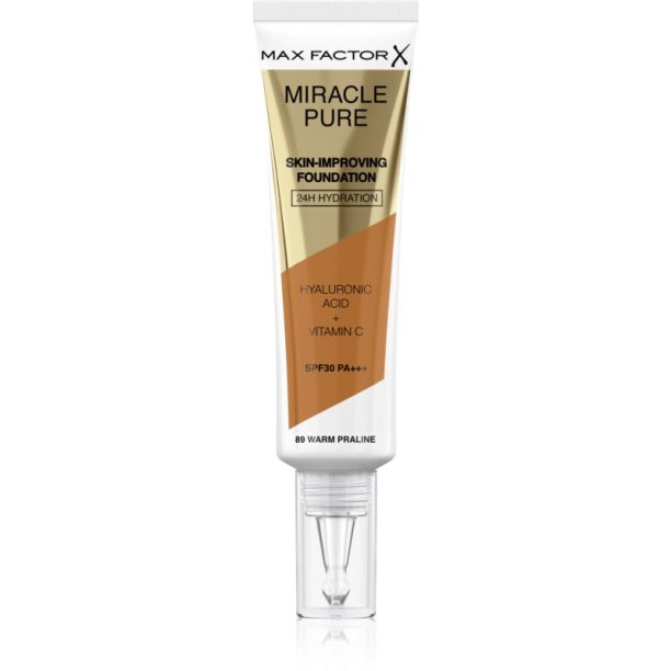 Max Factor Miracle Pure Skin дълготраен фон дьо тен SPF 30 цвят 89 Warm Praline 30 мл.