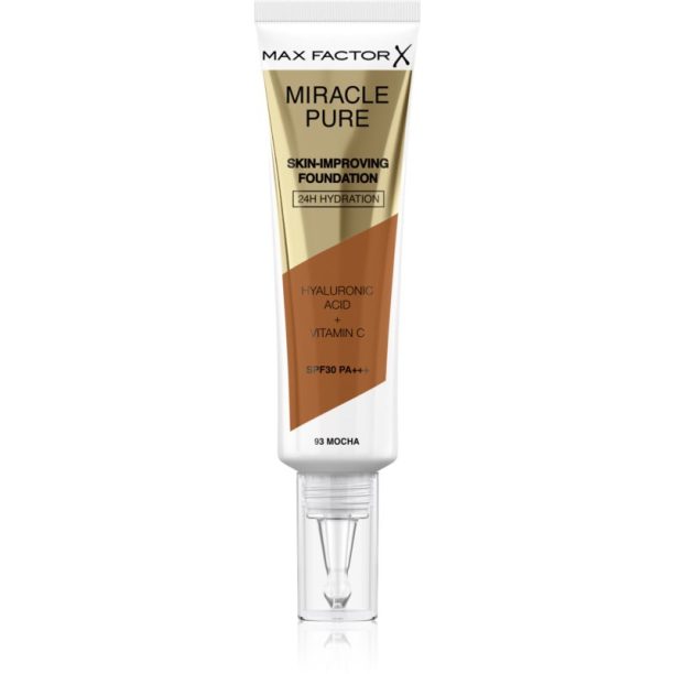 Max Factor Miracle Pure Skin дълготраен фон дьо тен SPF 30 цвят 93 Mocha 30 мл.