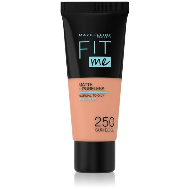 Maybelline Fit Me! Matte+Poreless матиращ фон дьо тен за нормална към мазна кожа цвят 250 Sun Beige 30 мл. на ниска цена