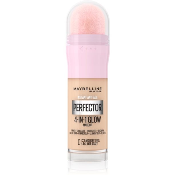 Maybelline Instant Age Rewind Perfector 4-in-1 Glow озаряващ фон дьо тен за естествен вид цвят 0.5 Fair Light Cool 20 мл.