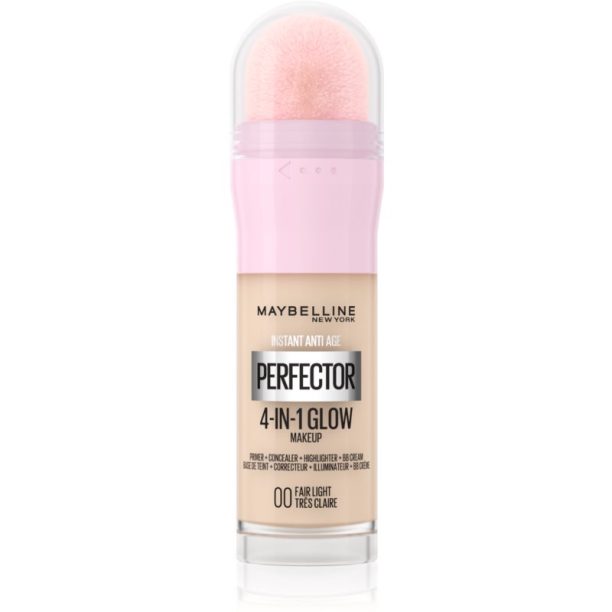 Maybelline Instant Age Rewind Perfector 4-in-1 Glow озаряващ фон дьо тен за естествен вид цвят 00 Fair 20 мл. на ниска цена