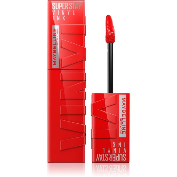 Maybelline SuperStay Vinyl Ink дълготрайно течно червило 25 RED HOT 4