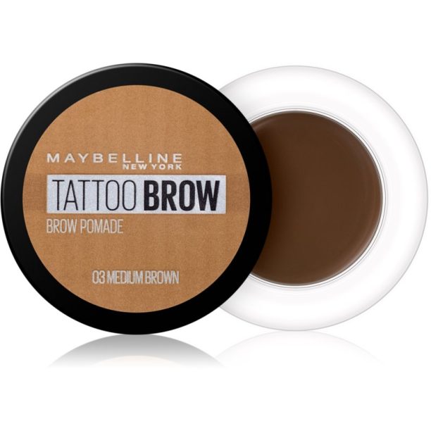 Maybelline Tattoo Brow гел-помада за вежди цвят 03 Medium Brown на ниска цена