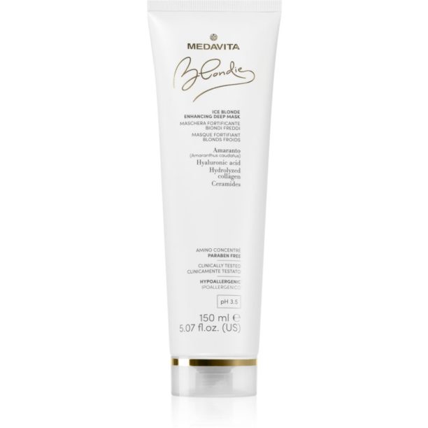 Medavita Blondie Ice Blonde Enhacing Deep Mask дълбоко подхранваща маска за студени руси нюанси 150 мл.