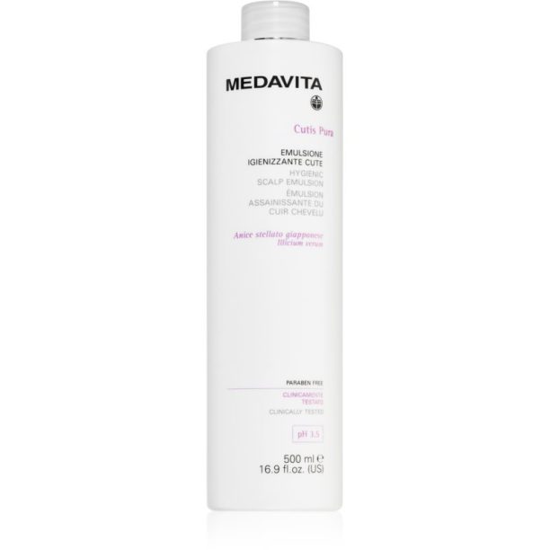 Medavita Cutis Pura Hygienic Scalp Emulsion защитна емулсия за скалп против пърхот и косопад 500 мл.