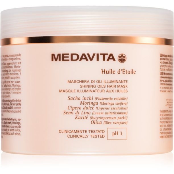 Medavita Huile d'Étolle Shining Oils Hair Mask маска за коса за блясък и мекота на косата 500 мл.