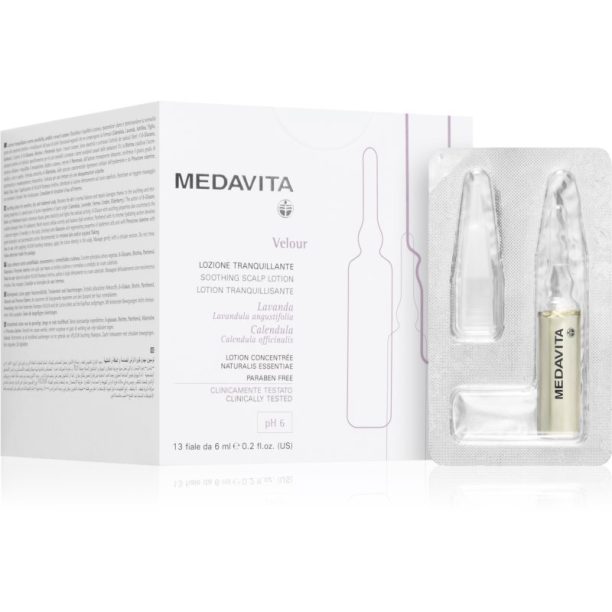 Medavita Velour Soothing Scalp Lotion интензивна изглаждаща грижа За коса 12x6 мл. на ниска цена