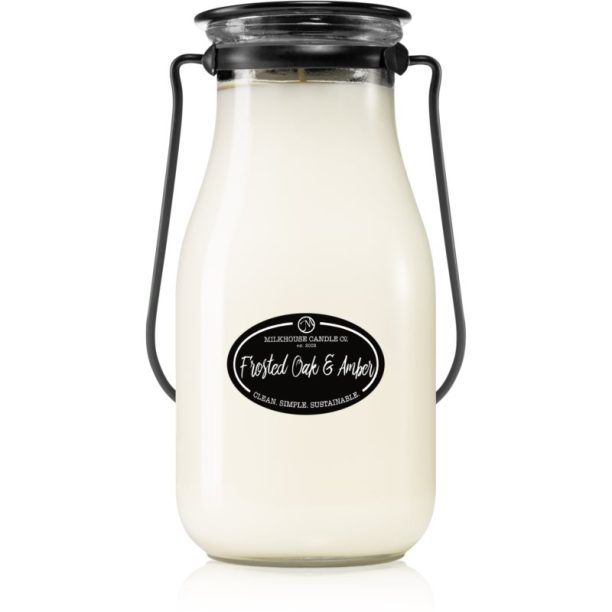 Milkhouse Candle Co. Creamery Frosted Oak & Amber ароматна свещ Milkbottle 396 гр.