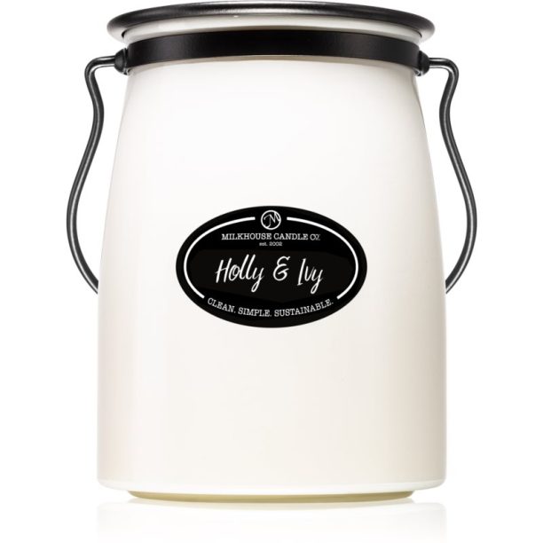 Milkhouse Candle Co. Creamery Holly & Ivy ароматна свещ Butter Jar 624 гр.