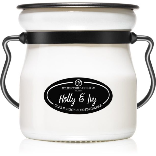 Milkhouse Candle Co. Creamery Holly & Ivy ароматна свещ Cream Jar 142 гр.