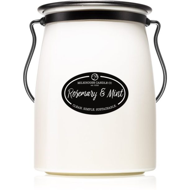 Milkhouse Candle Co. Creamery Rosemary & Mint ароматна свещ Butter Jar 624 гр.