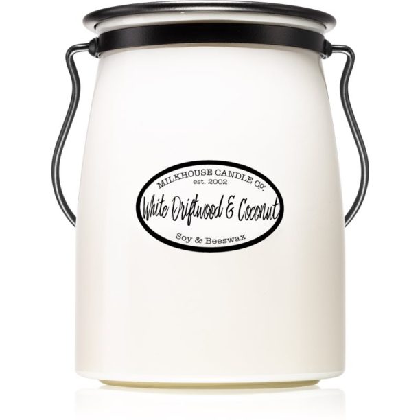 Milkhouse Candle Co. Creamery White Driftwood & Coconut ароматна свещ  Butter Jar 624 гр.