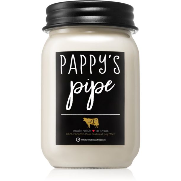 Milkhouse Candle Co. Farmhouse Pappy's Pipe ароматна свещ Mason Jar 368 гр.