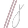 Minikoioi Straw with Cleaning Brush силиконова сламка с четка Pink 2 бр.