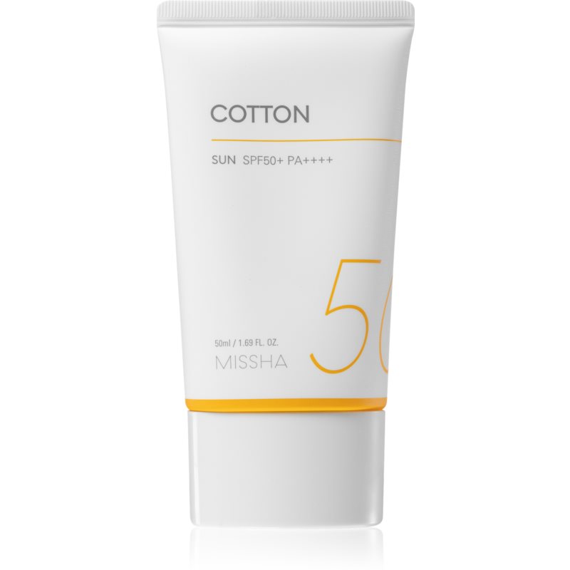 Missha All Around Safe Block Cotton Sun слънцезащитен крем SPF 50+ за чувствителна и алергична кожа 50 мл.