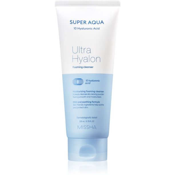 Missha Super Aqua 10 Hyaluronic Acid хидратираща почистваща пяна 200 мл.