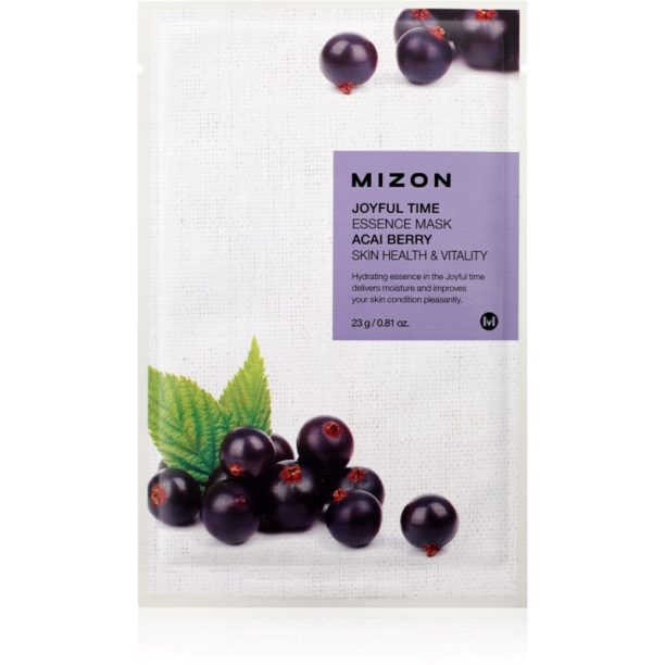 Mizon Joyful Time Acai Berry платнена маска за озаряване и виталитет на кожата 23 гр.