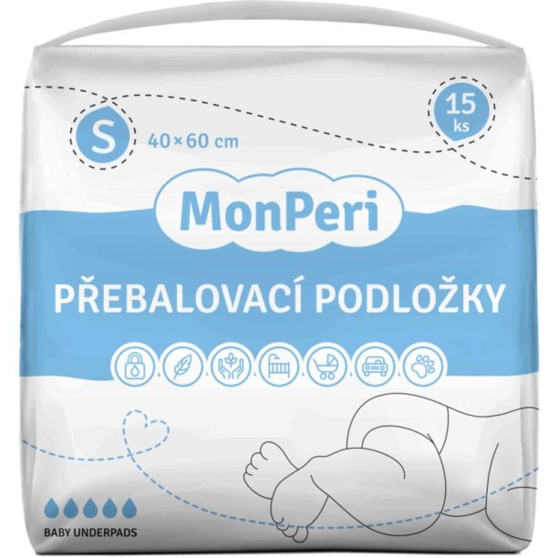 MonPeri Baby Underpads Size S еднократни подложки за смяна на пелените 40x60 cm 15 бр.