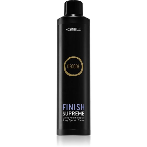 Montibello Decode Finish Supreme Spray лак за коса със силна фиксация устойчив на влагата във въздуха 400 мл.