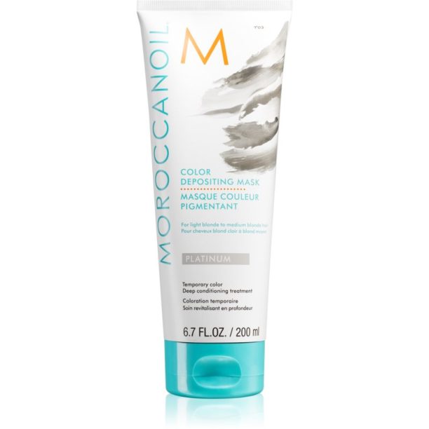 Moroccanoil Color Depositing нежна подхранваща маска без перманентни цветови пигменти Platinum 200 мл.