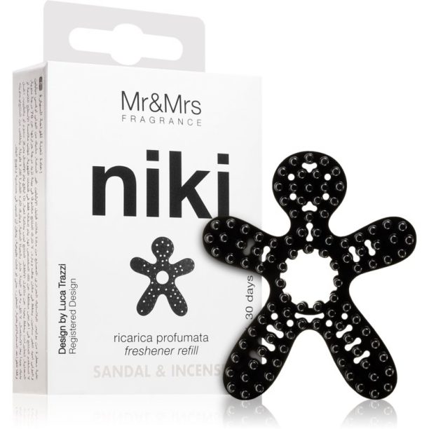 Mr & Mrs Fragrance Niki Sandal & Incense aроматизатор за автомобил пълнител 1 бр.