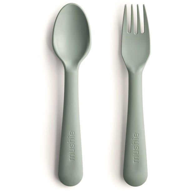 Mushie Fork and Spoon Set прибор Sage 2 бр.