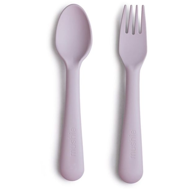 Mushie Fork and Spoon Set прибор Soft Lilac 2 бр.